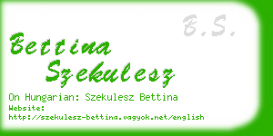 bettina szekulesz business card